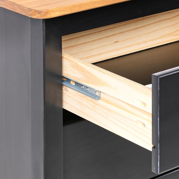 Nachttisch mit 2 Schubladen SHILLINGTON Kiefernholz Braun Schwarz Bild 7