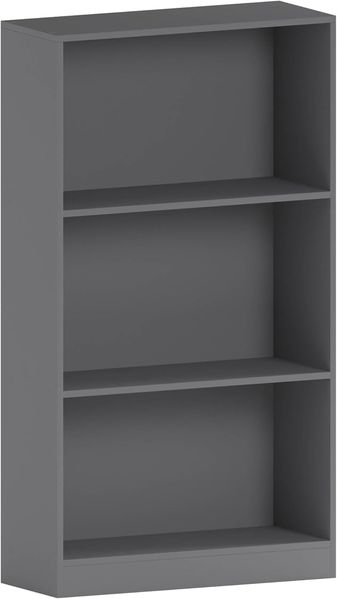 Vida Designs Cambridge Bücherregal mit 3 Etagen, mittelgroß, Holzregal, Aufbewahrungseinheit, Büro, Wohnzimmer, Grau