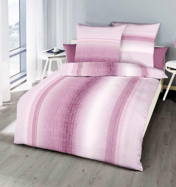 Kaeppel Bettwäsche Kaeppel Mako Satin Bettwäsche 2 tlg. 155x220cm Return Rosenholz Rosé, Mako-Satin, 2 teilig, Schlangenhaut - Optik, elgante Ganzjahresbettwäsche