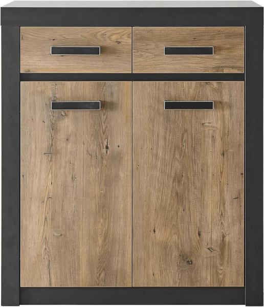 'Beveren' Sideboard Kastanie und Fresco grau, mit 2 Schubkästen und 2 Türen