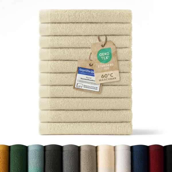 Blumtal Gästehandtücher 30x30cm - weich und saugstark, Frottee (12-St), 12er und 24er Set, 100% Baumwolle