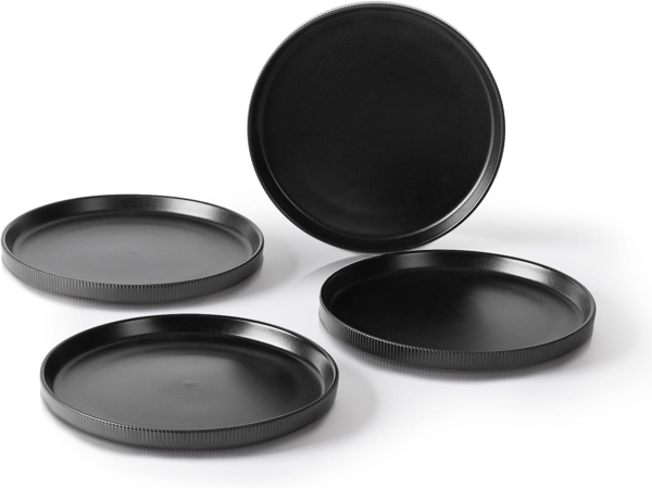 JIWOO Teller 4er,Ø21.3cm,Salatteller,Dessertteller,Vorspeisenteller,Brotteller, (4 St), Keramik,Mattglas,Mikrowellen-und spülmaschinenfest,Stapelbares,Ø21.3cm