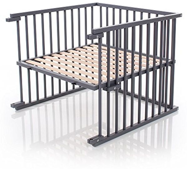 babybay Kinderbett-Umbausatz für babybay Boxspring Comfort Plus, schiefergrau lackiert