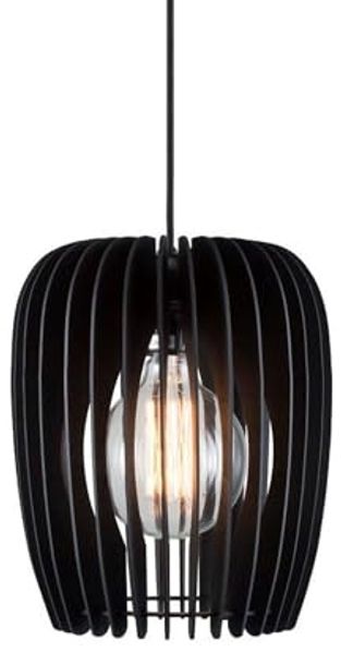 Holzlamellen Hängelampe schwarz Nordlux Tribeca 24 mit E27 Fassung