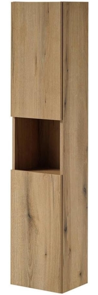 Hochschrank Skelbolu 140x30x25 cm Eichenoptik [en. casa]