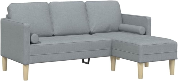 vidaXL Sofa Set mit Kissen Hellgrau 173 x 131 x 67 cm Polyester 42001913