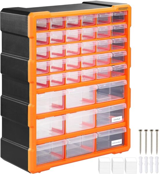 monzana Aufbewahrungsbox (49 St), 39 Schubladen 47,5x38x16cm Sortimentskasten Sortierkasten