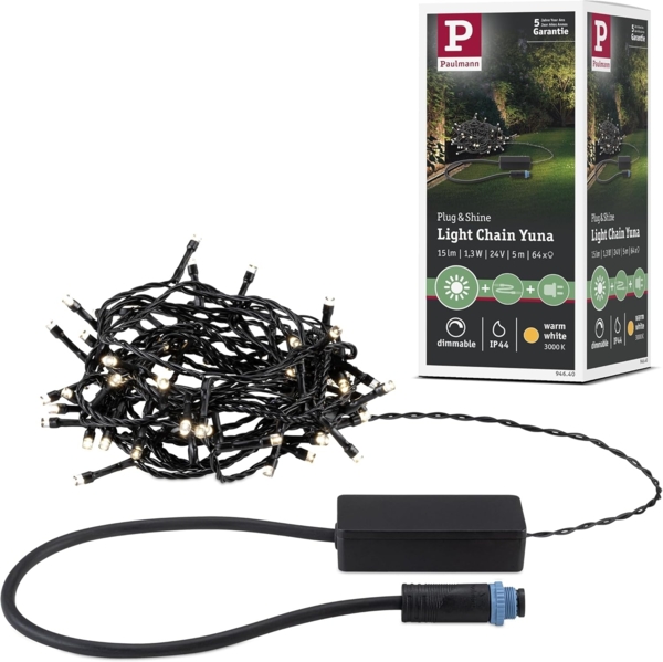 Paulmann 94640 Plug&Shine LED Lichterkette Yuna warmweiß 7,4m IP44