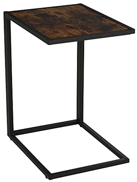 HOMCOM Beistelltisch Laptoptisch für Schlafzimmer und Wohnzimmer (Couchtisch, 1-St, Kaffeetisch), Rustikal-Braun 40,6x50,8 X 64,2 cm