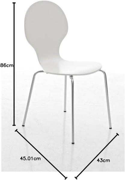 2er Set Besucherstuhl Diego, Weiß