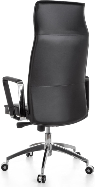 Amstyle 'Verona' Bürostuhl mit Synchronmechanik, Echtleder schwarz, max. 120 kg Bild 5
