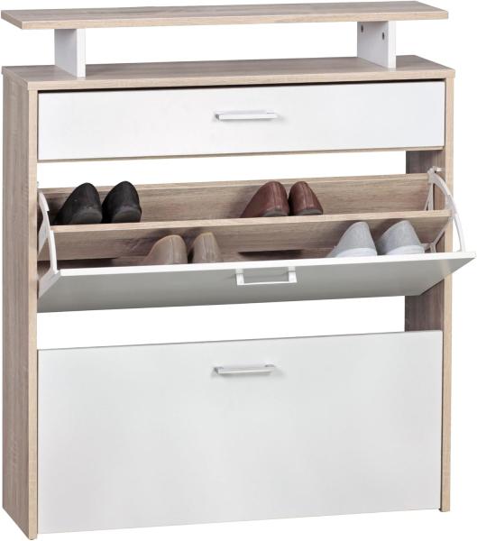 Wohnling Schuhkipper FB42994 Holz 80x95x24 cm Modern Sonoma Eiche