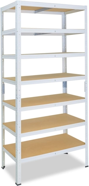 shelfplaza HOME 230x110x45 cm Schwerlastregal in weiß mit 7 Böden und 125 kg Traglast pro Boden