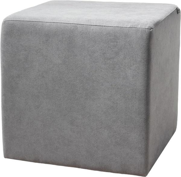 Sitzhocker Dado 45x45 cm Mikrofaser Grau