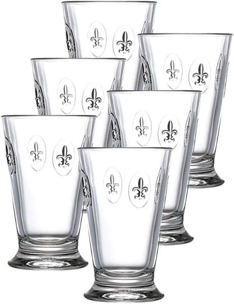 6x Longdrinkglas - Französische Gläser im Fleur de Lys Design