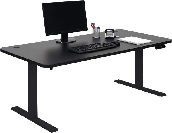 Schreibtisch HWC-D40 elektrisch höhenverstellbar Memory 160x80cm schwarz, schwarz