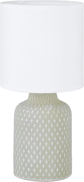 Eglo 97774 Tischleuchte BELLARIVA E14 1X40W Keramik grau, Textil weiß Ø15cm H:32cm mit Kabelschalter Bild 2