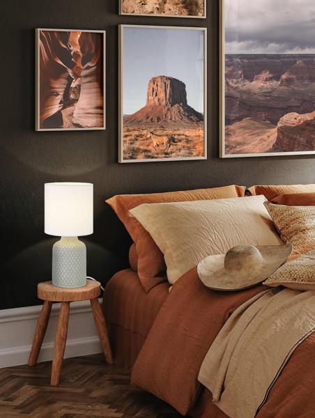 Eglo 97774 Tischleuchte BELLARIVA E14 1X40W Keramik grau, Textil weiß Ø15cm H:32cm mit Kabelschalter Bild 4