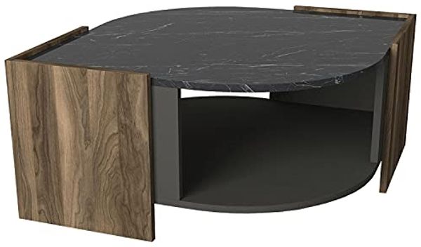 Couchtisch Marbel Walnuss Marmor Optik