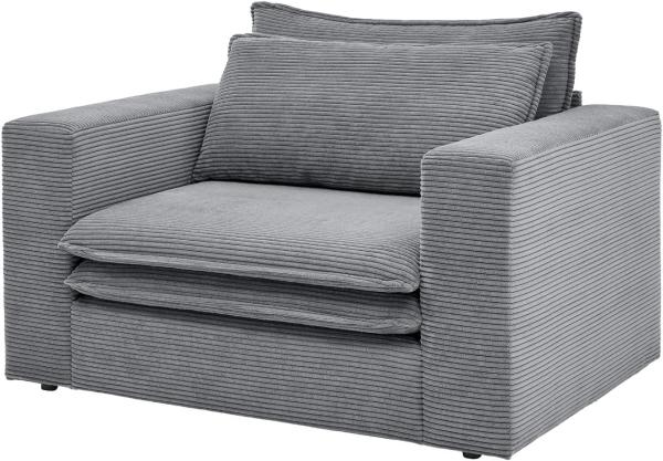 Loveseat Sessel Pesaro in grau Cord 125 cm