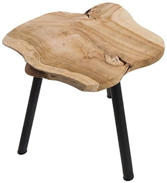 Beistelltisch Teakholz 45cm Braun Couchtisch Nachttisch Hocker Massiv