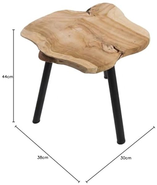Beistelltisch Teakholz 45cm Braun Couchtisch Nachttisch Hocker Massiv Bild 3