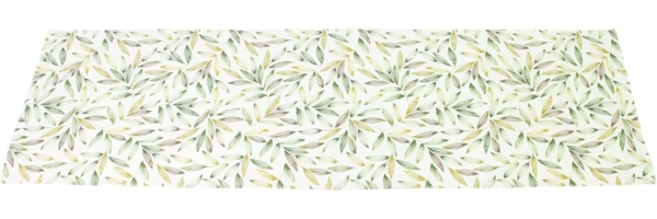 Tischläufer "Blätter" creme mit grünen & braunen Blättern, 40x140 cm, Mitteldecke Bild 3