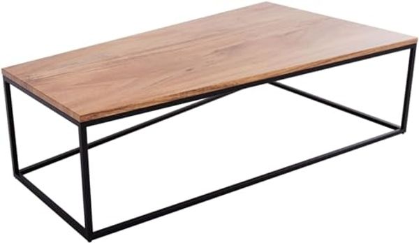 Beistelltisch Tatius 120x40/70 Akazie Natur Gestell schwarz passend zu Sirpio Trapeztisch