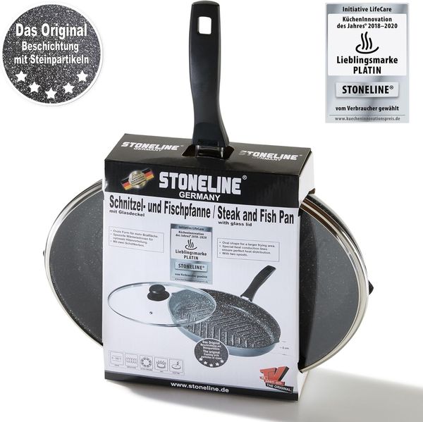 STONELINE Fischpfanne XXL, Aluminiumguss, auch ideal für Schnitzel, Induktion Bild 7