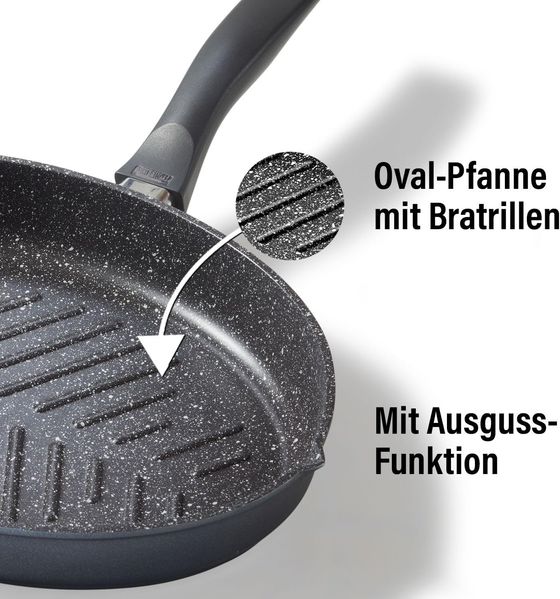 STONELINE Fischpfanne XXL, Aluminiumguss, auch ideal für Schnitzel, Induktion Bild 4