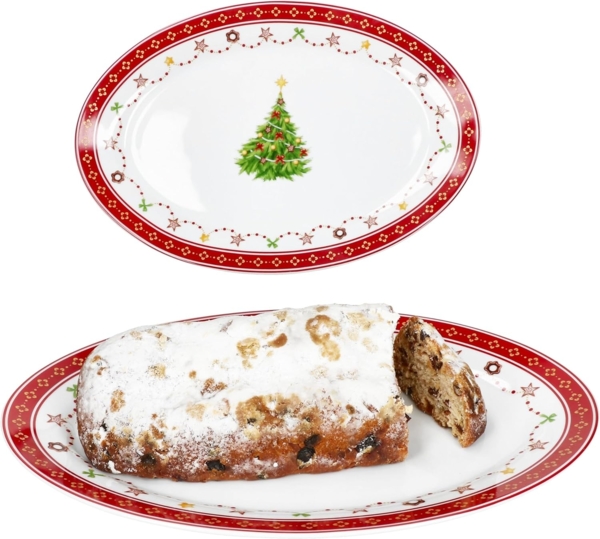 MamboCat Servierplatte Weihnachtstraum Servierplatte oval Porzellan 35,5x24,3cm Braten-Teller, Porzellan