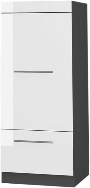 Vicco Küchenschrank Küchenmöbel Fame-Line modern Küche Einbauküche Küchenzeile Blende Unterschrank Hochschrank Hängeschrank (Anthrazit-Weiß Hochglanz, Mikrowellenumbauschrank 60 cm)