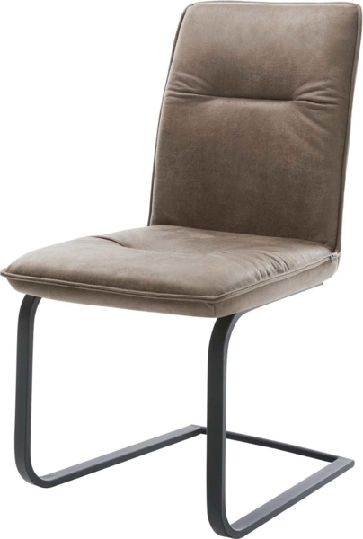 Freischwinger Vinjo-Flex Mikrofaser Taupe Vintage Freischwinger flach Schwarz