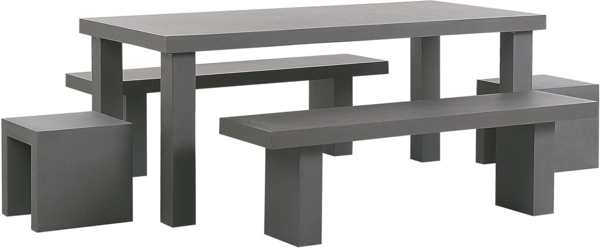 Essgruppe für 6 Personen TARANTO Beton 180x90x76 cm Grau