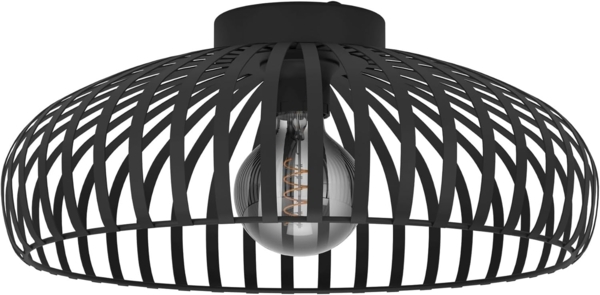 Eglo 900721 Deckenleuchte MOGANO 3 Stahl schwarz E27 1X40W H:18cm Ø43cm dimmbar