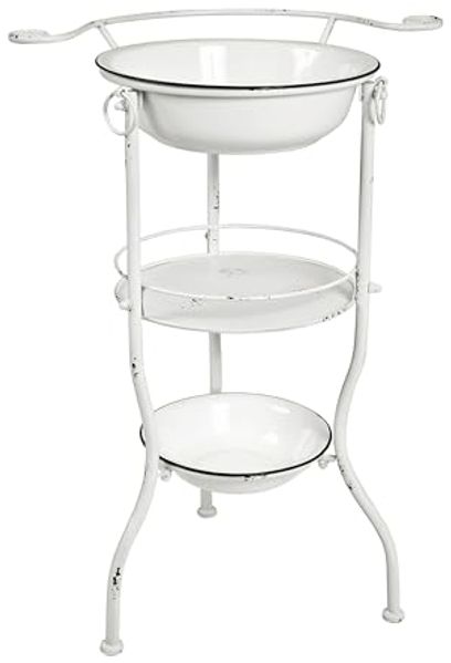 HAKU Möbel Waschtisch antikweiß, Metall - Maße: B 56 cm x H 85 cm x T 40 cm, Style: Industrial