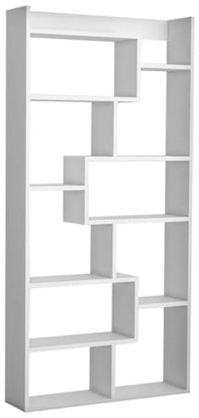Bücherregal, 'Kuttap', 182 x 22 x 90, Weiß