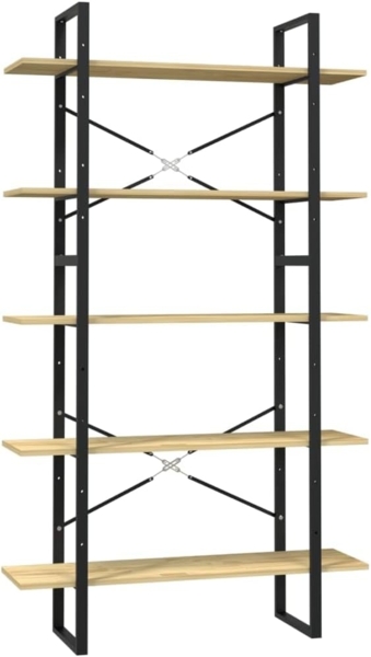 vidaXL Bücherregal 5 Fächer 100x30x175 cm Massivholz Kiefer 3082003