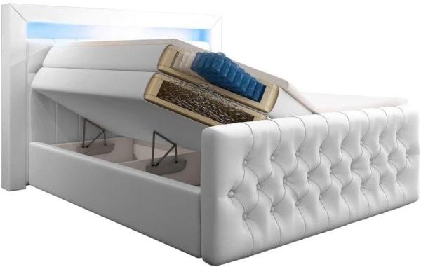 Boxspringbett Sonno mit LED, USB und Stauraum 200x200 H4 Schwarz