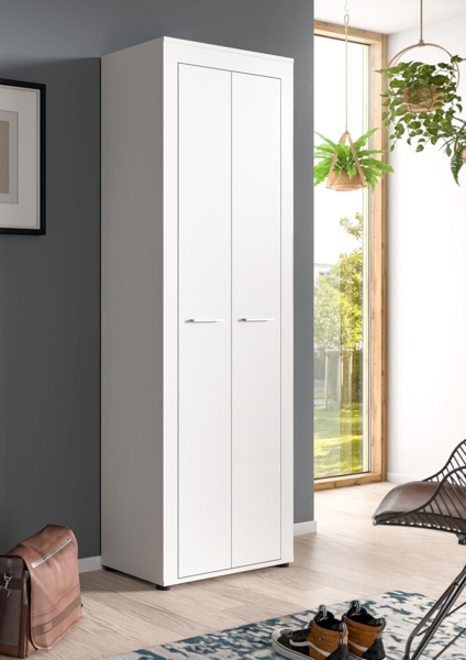 xonox. home Garderobe Jam X8BA9613 Schuhschrank Garderobenschrank Schrank in Weiß Nb. ca. 64 x 191 x 35 cm Bild 6