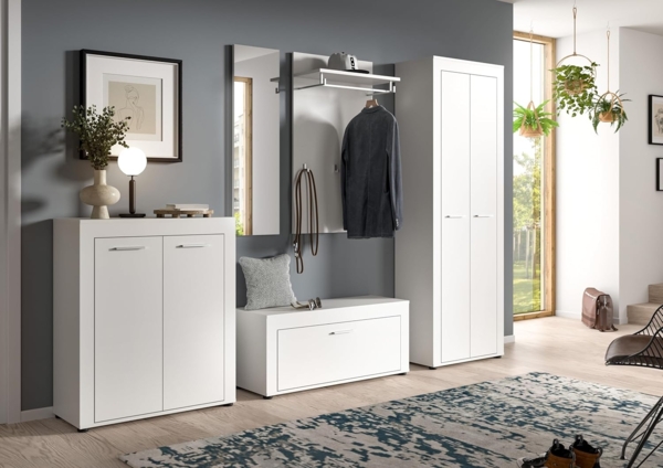 xonox. home Garderobe Jam X8BA9613 Schuhschrank Garderobenschrank Schrank in Weiß Nb. ca. 64 x 191 x 35 cm Bild 2