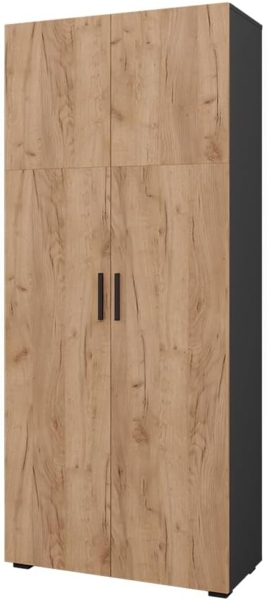 Mehrzweckschrank Frank Anthrazit/Goldkraft Eiche 80 x 183.8 cm Vicco