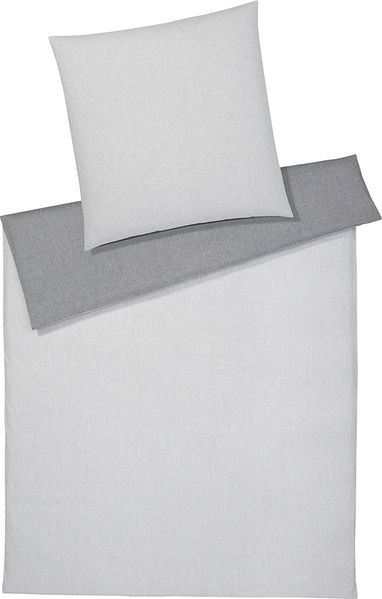 elegante Soft-Flanell Bettwäsche Tender silver|Kissenbezug einzeln 40x80 cm