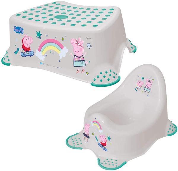 Keeeper 2-teiliges Badeset Schemel und Baby Töpfchen Peppa Soft Grey