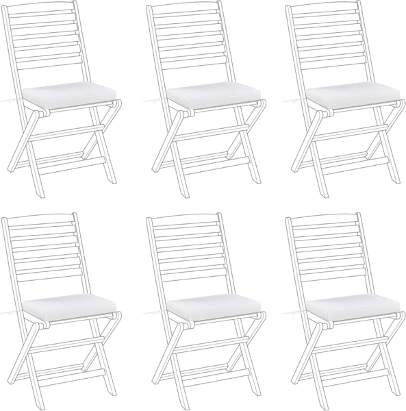 Set mit 6 Sitzkissen Ohne Muster TOLVE 39 x 31 cm Cremeweiß