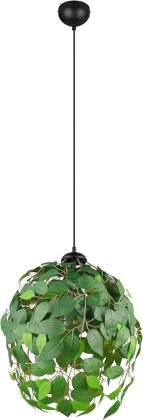 Pendelleuchte LEAVY mit Blätter Lampenschirm in Grün, Ø 38cm
