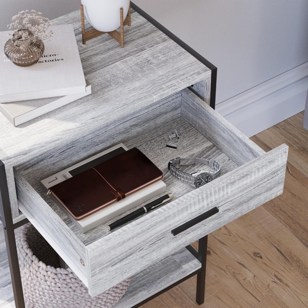 Vida Designs Brooklyn Konsolentische, Holz, Grau, 1 Drawer Bild 5