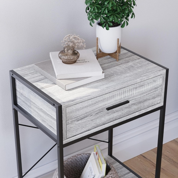 Vida Designs Brooklyn Konsolentische, Holz, Grau, 1 Drawer Bild 6