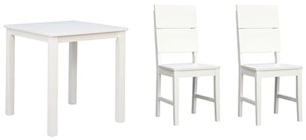 Woodroom Essgruppe Kota, (aus Hevea Massivholz, lackiert, Esstisch 70x70cm mit 2 Stühlen), Stuhl-Set und Tischgruppe für Esszimmer