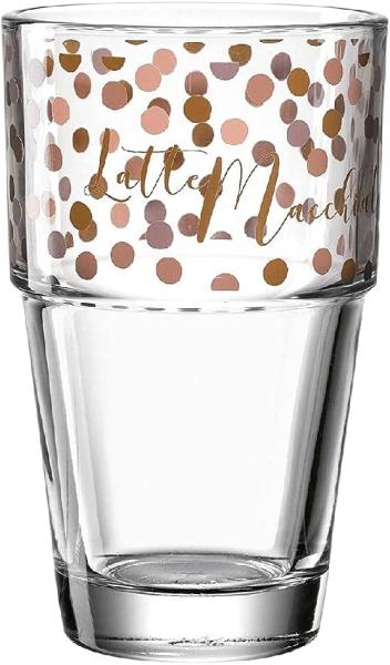 LEONARDO 043469 Solo Latte Macchiato Becher mit Motiv, Glas, 410 ml, klar